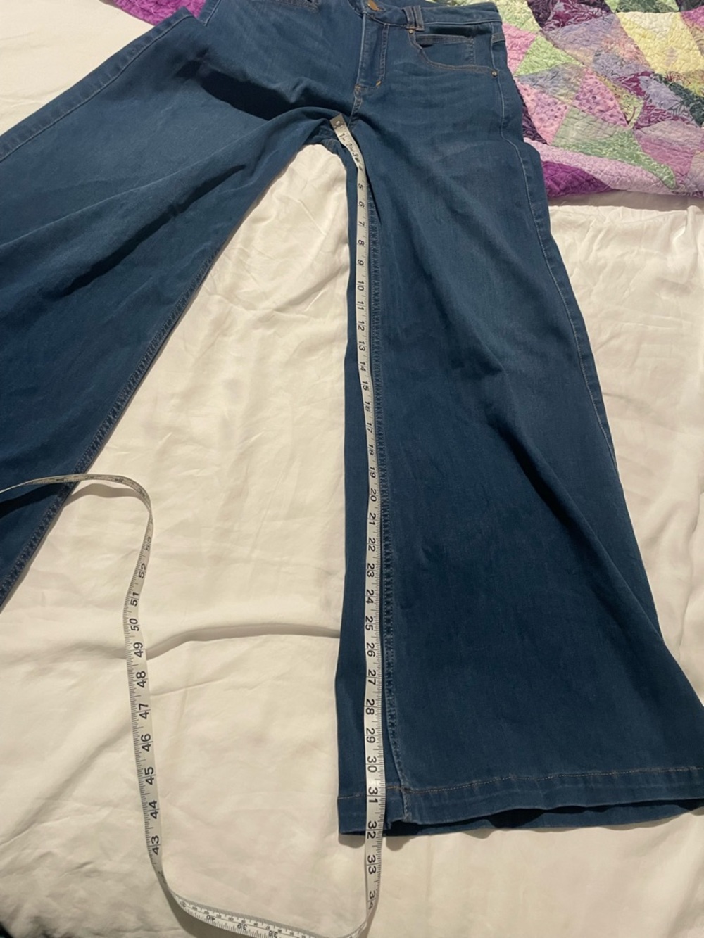 Popflex Superstretch Midrise Wide Leg Jeans - Medium, 32”inseam, Medium Wash. - Picture 7 of 8